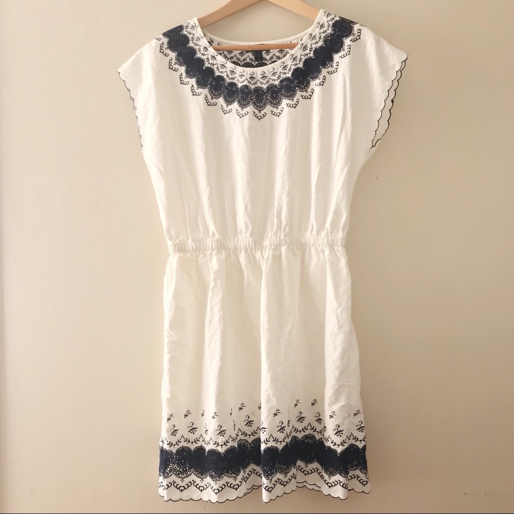 J. Crew White Embroidered Dress
